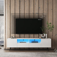 Modern TV Stand, 16 Colors LED TV Stand W/Remote Control Lights