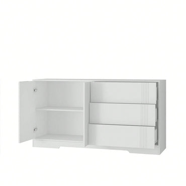 Modern Kitchen Buffet Cabinet with Adjustable Shelves and Storage Drawers for Coffee Bar and Dining Room