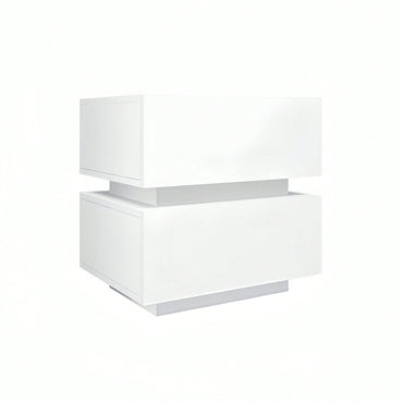 APP & Remote Control **2 Drawers Bedside Table With RGB Led Light Nightstand With Bluetooth Control APP & Remote Control**