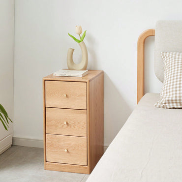 Rustic Solid Oak Bedside Table Storage Cabinet - Sturdy And Versatile