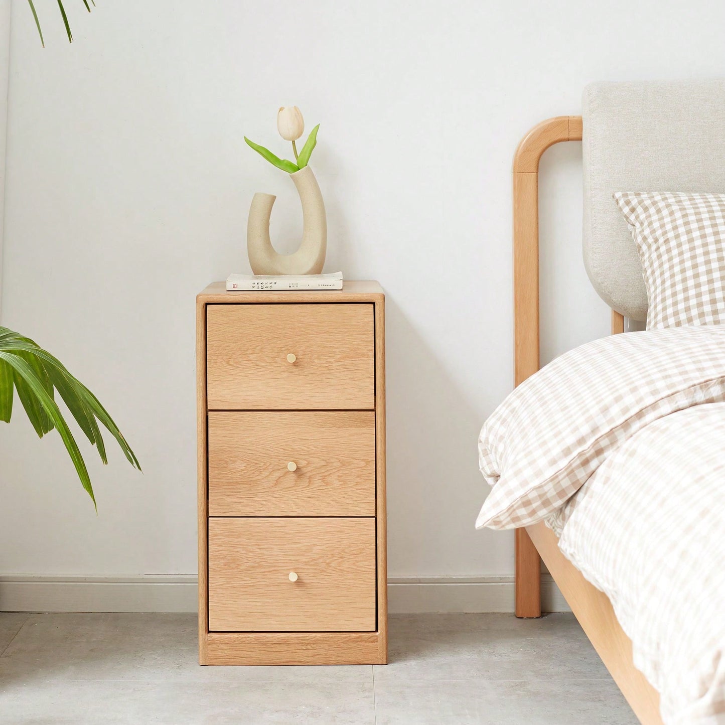 Rustic Solid Oak Bedside Table Storage Cabinet - Sturdy And Versatile