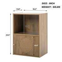 Storage Cabinet,Small Storage Cabinet,Ratten Locker, 1 Door Cabinet,Living Room, Bedroom, Home Office Floor Cabinet