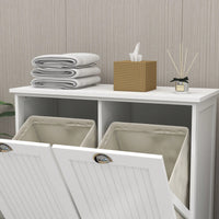 Two-Compartment Tilt-Out Laundry Sorter Cabinet