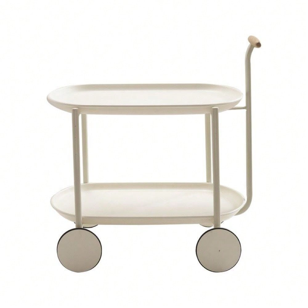 Adjustable Small Pushcart, Double Layered Coffee Table, Leisure Modern Living Room