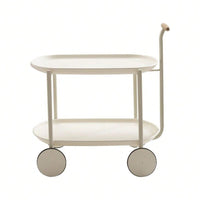 Adjustable Small Pushcart, Double Layered Coffee Table, Leisure Modern Living Room