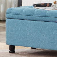 Upholstered Tufted Button Storage Bench ,Faux Leather Entry Bench With Spindle Wooden Legs, Bed Bench