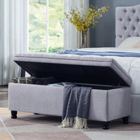 Upholstered Tufted Button Storage Bench ,Faux Leather Entry Bench With Spindle Wooden Legs, Bed Bench