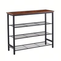 3 & 4-Tier Metal Shoe Rack, Modern Multifunctional Shoe Storage Shelf With MDF Top Board, 2 Pc