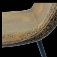 Modern Spoon Shape Dining Chairs Set of 4 Soft Suede Upholstered Accent Chairs with Black Metal Legs for Kitchen and Dining Room