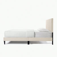 Tufted Upholstered Platform Bed, Queen, Straps For Noise Reduction And Stability