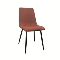 Modern 4-Piece Upholstered Dining Chair Set with Linen Cushion and Sturdy Black Metal Legs for Kitchen and Dining Room