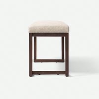 Contemporary Design With Boucle Fabric Pelican Bench Compliant Upholstery Bench