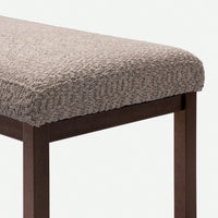 Contemporary Design With Boucle Fabric Pelican Bench Compliant Upholstery Bench