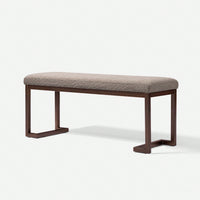 Contemporary Design With Boucle Fabric Pelican Bench Compliant Upholstery Bench