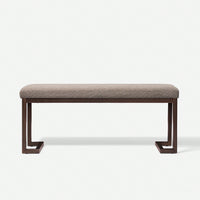 Contemporary Design With Boucle Fabric Pelican Bench Compliant Upholstery Bench