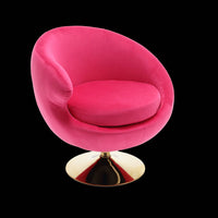 Velvet Swivel Barrel Accent Chair with Ottoman for Living Room and Bedroom Comfortable Round Club Chair 360 Degree Leisure Armchair