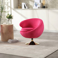 Velvet Swivel Barrel Accent Chair with Ottoman for Living Room and Bedroom Comfortable Round Club Chair 360 Degree Leisure Armchair