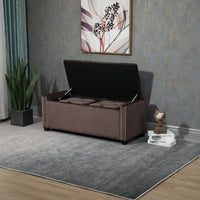 3 Sets, Button-Tufted Upholstered Storage Ottoman With Large Storage Space And Solid Wood Legs