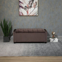 3 Sets, Button-Tufted Upholstered Storage Ottoman With Large Storage Space And Solid Wood Legs