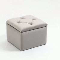 3 Sets, Button-Tufted Upholstered Storage Ottoman With Large Storage Space And Solid Wood Legs