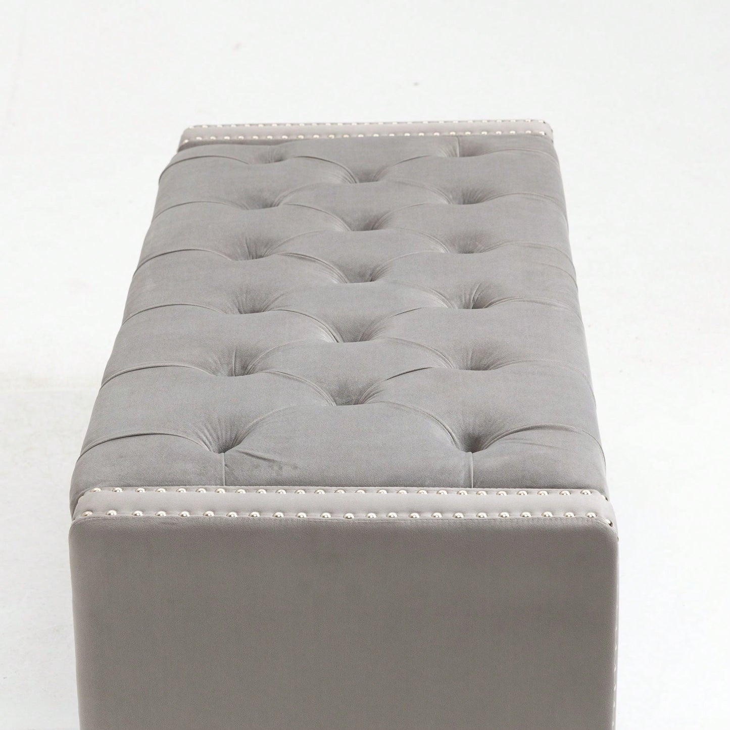 3 Sets, Button-Tufted Upholstered Storage Ottoman With Large Storage Space And Solid Wood Legs