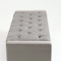 3 Sets, Button-Tufted Upholstered Storage Ottoman With Large Storage Space And Solid Wood Legs