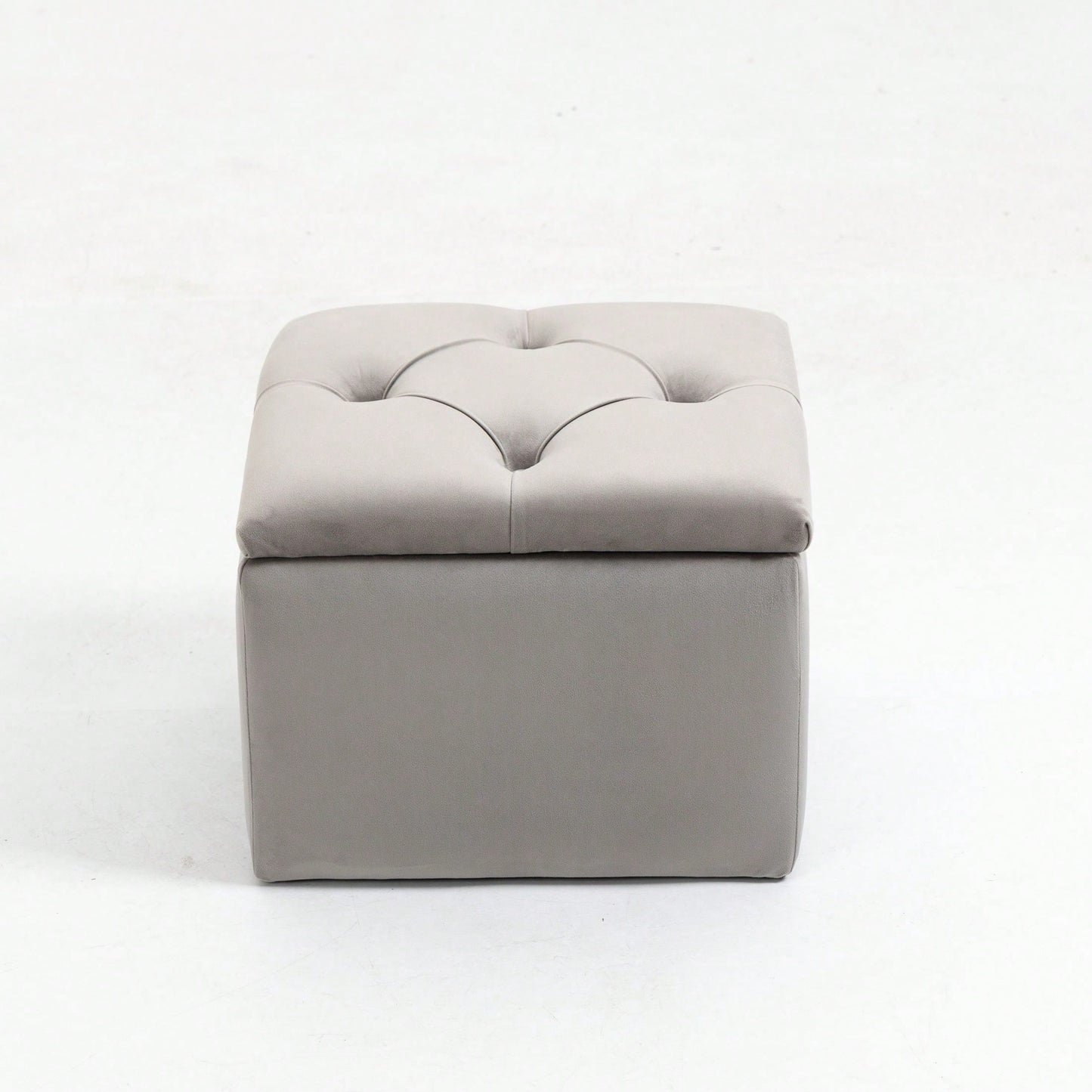 3 Sets, Button-Tufted Upholstered Storage Ottoman With Large Storage Space And Solid Wood Legs