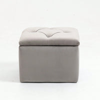 3 Sets, Button-Tufted Upholstered Storage Ottoman With Large Storage Space And Solid Wood Legs