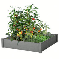 Quick Assembly Raised Garden Bed 48x48x10'', Outdoor Wood Planter Box Over Floor