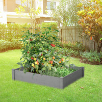 Quick Assembly Raised Garden Bed 48x48x10'', Outdoor Wood Planter Box Over Floor