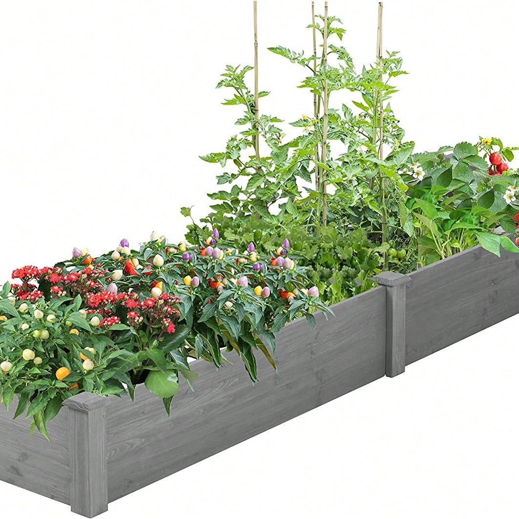 Easy Vertical Gardening, Quick Assembly, Spacious And Sturdy, Natural Wood Construction