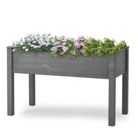 Raised Garden Bed With Legs: Elevated Wooden Planter Box For Outdoor Plants.