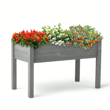 Raised Garden Bed With Legs: Elevated Wooden Planter Box For Outdoor Plants.