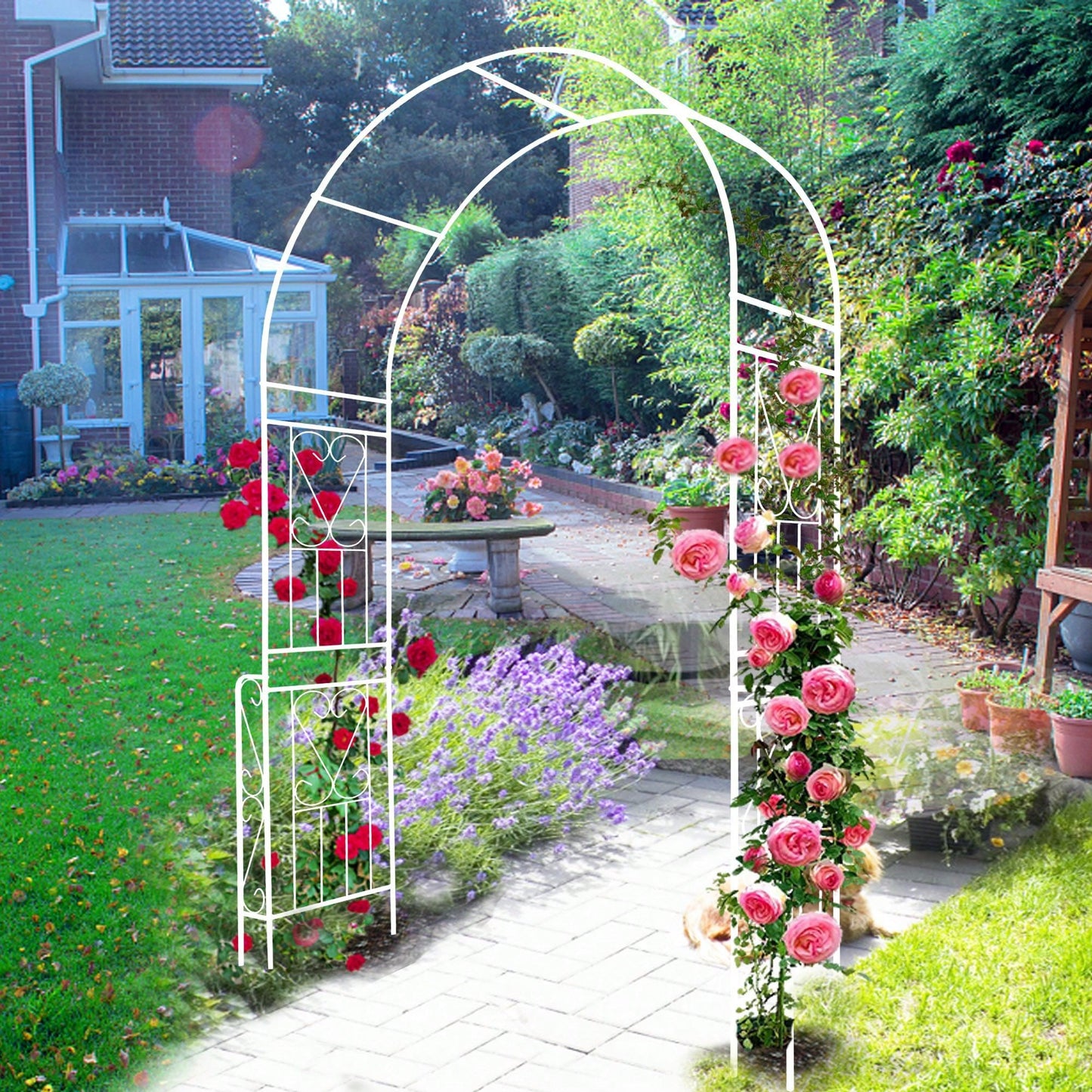 Versatile Garden Arch Trellis Easy Assembly, Rust-Resistant Design For Climbing Plants And Events