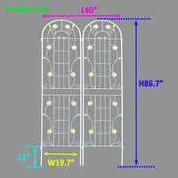 Set Of 2, Metal Garden Trellis, 86.7" X 19.7", Rustproof Trellis For Climbing Plants Outdoor Flower Support