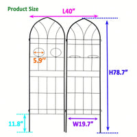 Set Of 2, Metal Garden Trellis, Rustproof Trellis For Climbing Plants Outdoor Flower Support