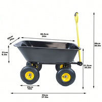 Folding Car Garden Dump Truck With Steel Frame, 10" Pneumatic Tire