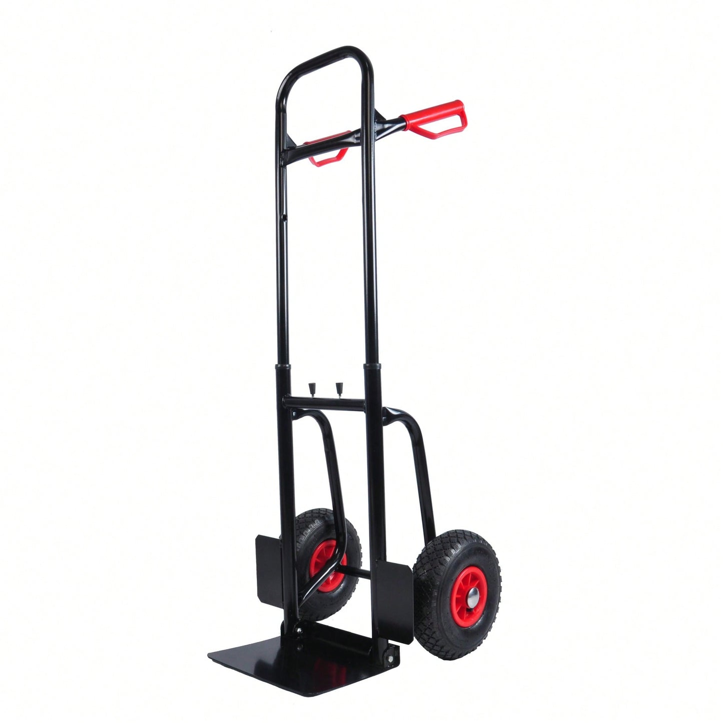 Heavy Duty Steel Trolley with Double Handles 330 Lb Capacity 10 Inch Rubber Wheels for Warehouse Garden Grocery Moving