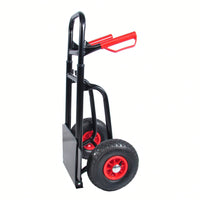 Heavy Duty Steel Trolley with Double Handles 330 Lb Capacity 10 Inch Rubber Wheels for Warehouse Garden Grocery Moving