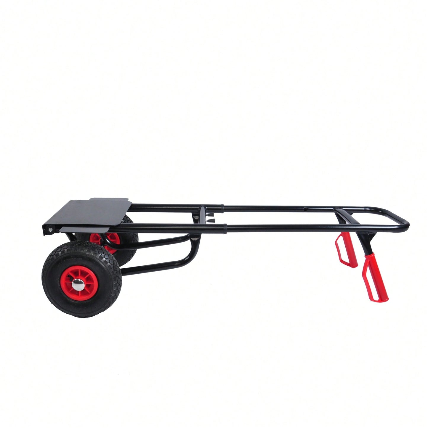 Heavy Duty Steel Trolley with Double Handles 330 Lb Capacity 10 Inch Rubber Wheels for Warehouse Garden Grocery Moving