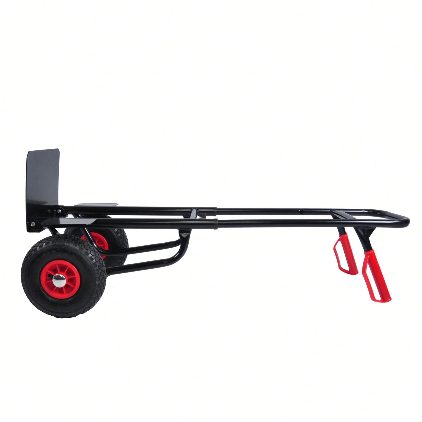 Heavy Duty Steel Trolley with Double Handles 330 Lb Capacity 10 Inch Rubber Wheels for Warehouse Garden Grocery Moving