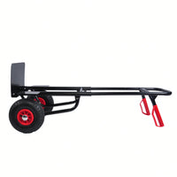 Heavy Duty Steel Trolley with Double Handles 330 Lb Capacity 10 Inch Rubber Wheels for Warehouse Garden Grocery Moving