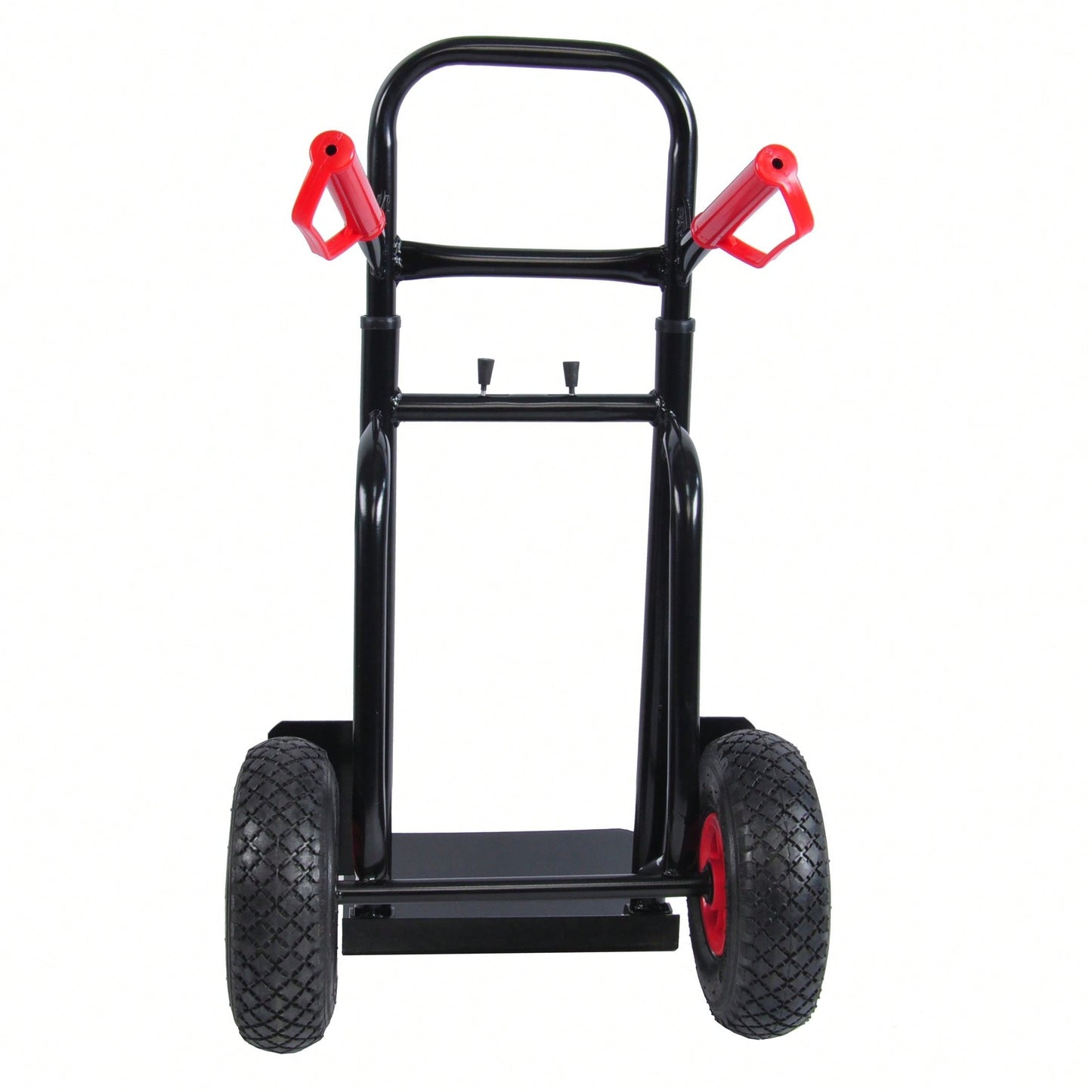 Heavy Duty Steel Trolley with Double Handles 330 Lb Capacity 10 Inch Rubber Wheels for Warehouse Garden Grocery Moving