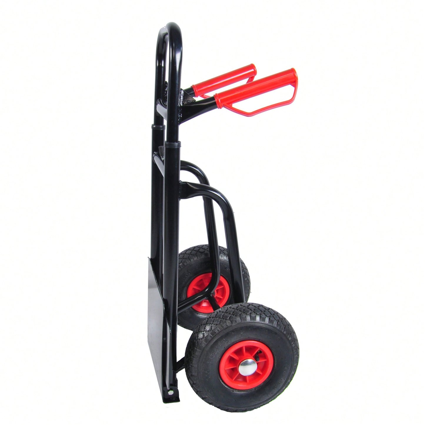 Heavy Duty Steel Trolley with Double Handles 330 Lb Capacity 10 Inch Rubber Wheels for Warehouse Garden Grocery Moving
