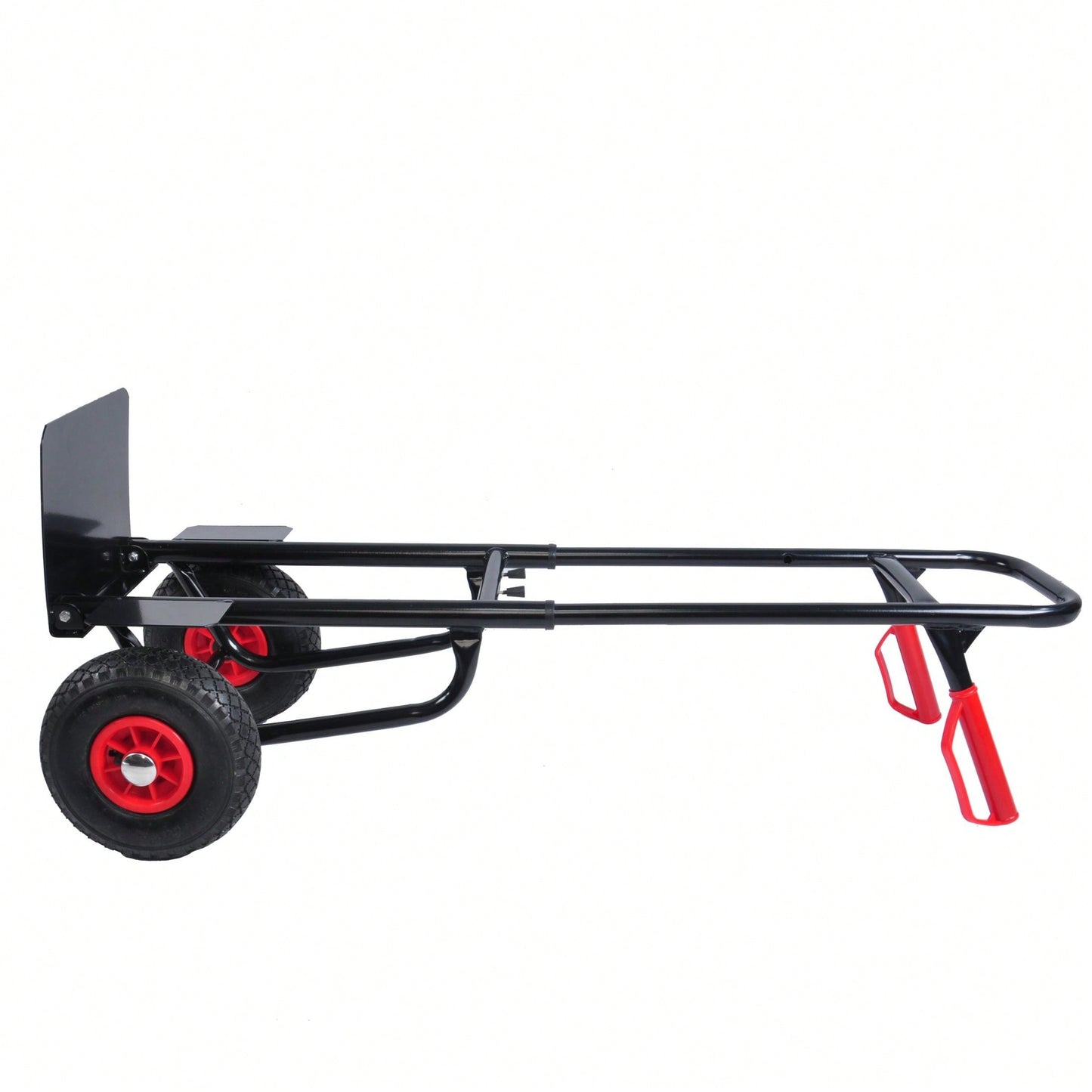 Heavy Duty Steel Trolley with Double Handles 330 Lb Capacity 10 Inch Rubber Wheels for Warehouse Garden Grocery Moving