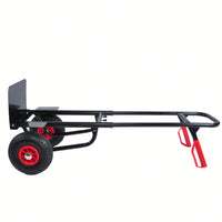 Heavy Duty Steel Trolley with Double Handles 330 Lb Capacity 10 Inch Rubber Wheels for Warehouse Garden Grocery Moving