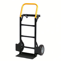 Dual Purpose 2 Wheel Dolly Cart And 4 Wheel Push Cart With Swivel Wheels 330 Lbs Capacity Heavy Duty Platform Cart