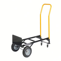 Dual Purpose 2 Wheel Dolly Cart And 4 Wheel Push Cart With Swivel Wheels 330 Lbs Capacity Heavy Duty Platform Cart