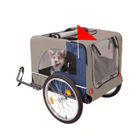 Breathable Mesh Dog Bike Trailer with 3 Entrances and Safety Features for Medium and Small Dogs