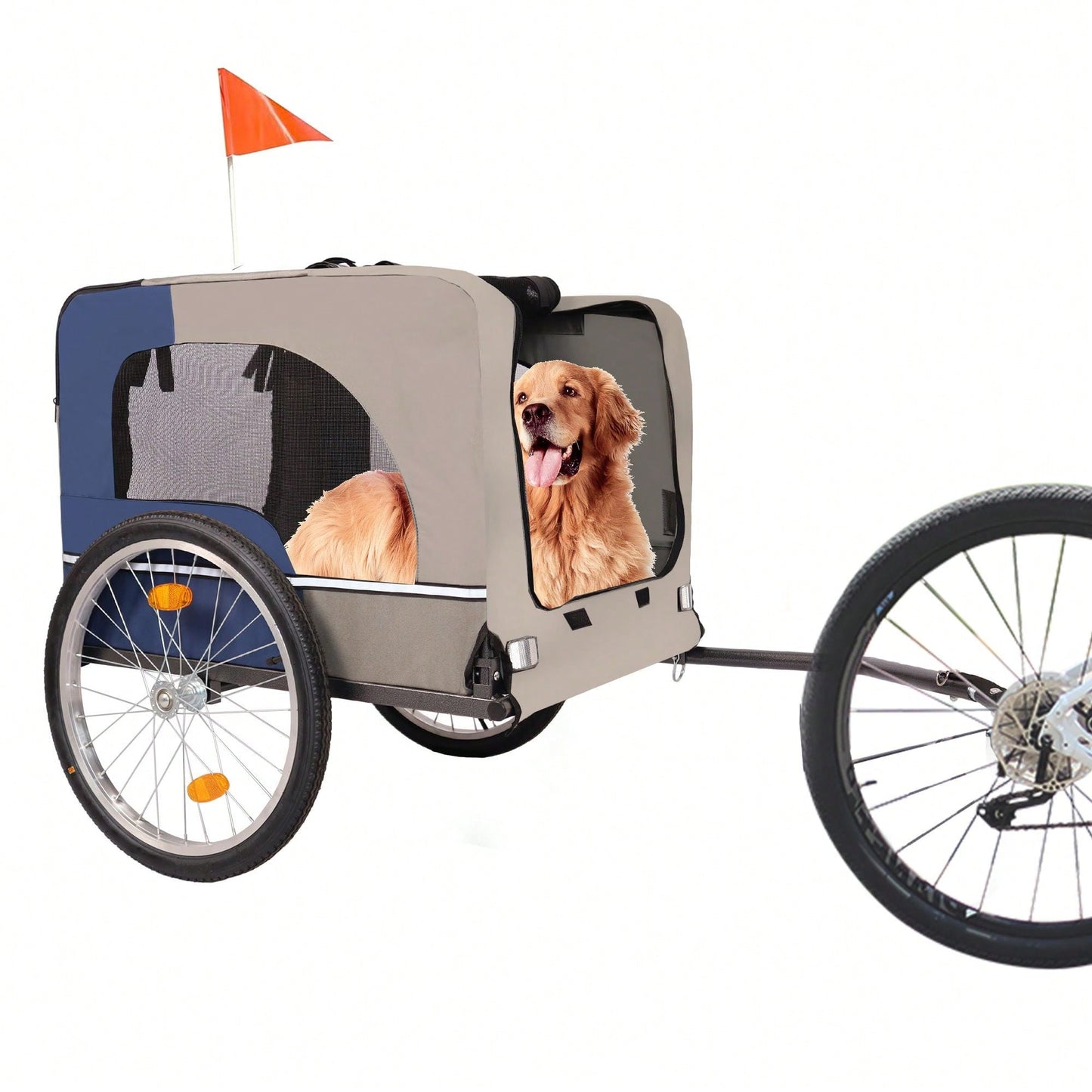 Breathable Mesh Dog Bike Trailer with 3 Entrances and Safety Features for Medium and Small Dogs